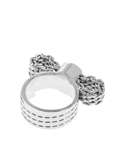 Versace Medusa Chain Ring In Metallic