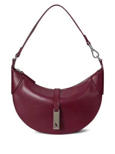 Polo Ralph Lauren Sport Calf Polo Id Mini Shoulder Bag Pomegranate In Red