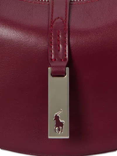Polo Ralph Lauren Sport Calf Polo Id Mini Shoulder Bag Pomegranate In Red