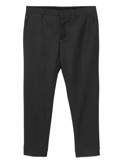 Prada Vintage-effect Brown Cotton Trousers In Gray