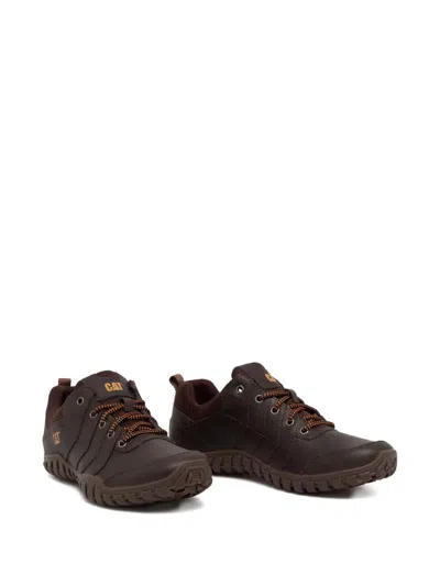 Caterpillar Instruct Lace-up Mesh-panel Sneakers In Brown