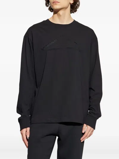 Dsquared2 Logo-embellished Long-sleeve T-shirt In Blue