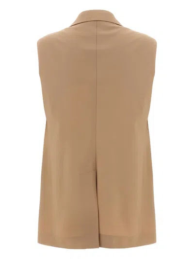 Tagliatore 'bernice' Double-breasted Vest Gold-tone Buttons In Brown