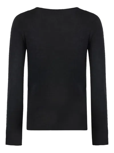 The (alphabet) Silk-cashmere Blend Pullover In Black