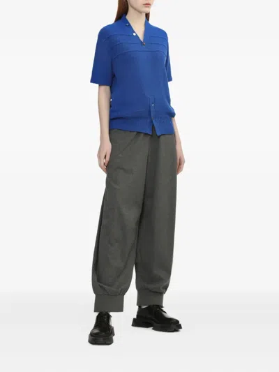 Ader Error Short-sleeve Button Top In Blue