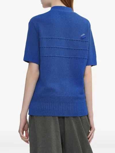 Ader Error Short-sleeve Button Top In Blue