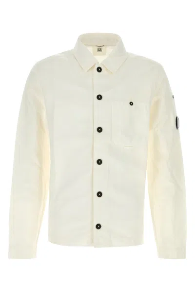 C.p. Company C.p.company White Cotton Blend Jacket In White