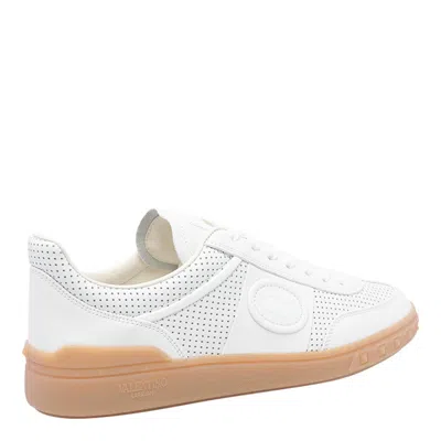 Valentino Garavani Nappa Leather Upvillage Round Toe Sneakers In White