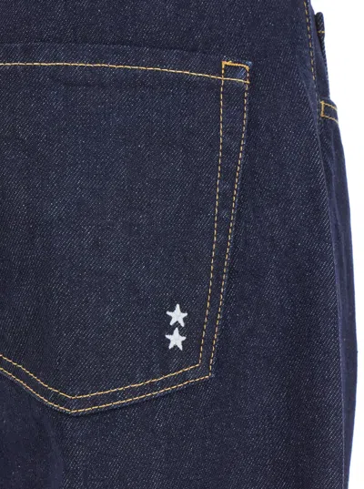 Icon Denim 'daddy Jean' Blue Jeans With Logo Detail On The Rear And Logo Patch On The Rear In Denim Woman In Blue