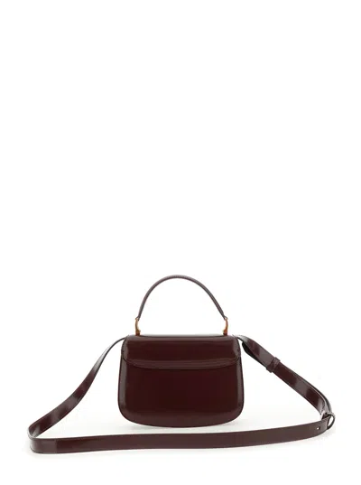 Ami Alexandre Mattiussi Bordeaux Handbag With Adc Patch On The Front And Adjustable And Removable Shoulder Strap