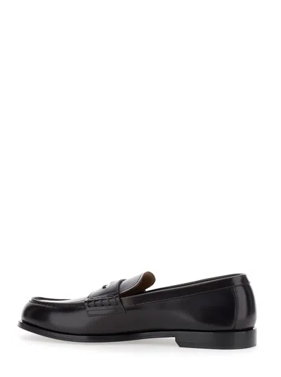 Dsquared2 Black Loafers With Logo Plaque On The Front In Black