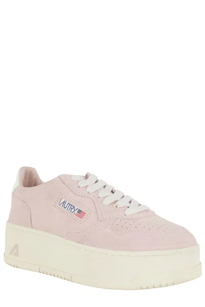 Autry White Platform Low Sneaker In Neutral