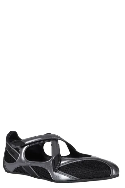 Attico Flat Shoes Blacks And Greys In Black