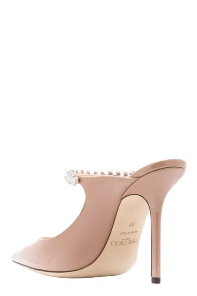 Jimmy Choo 100mm Bing Patent Leather Mules In Neutral