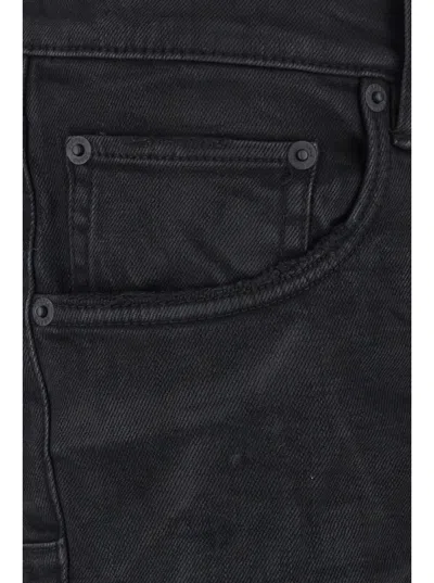 Purple Brand Black Jeans With Flare Leg And Logo Patch On The Rear In Denim Man