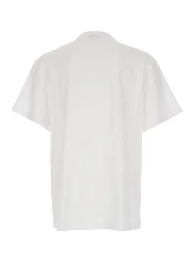 Alexander Mcqueen White Crewneck T-shirt With Logo Print On The Front In Cotton Man