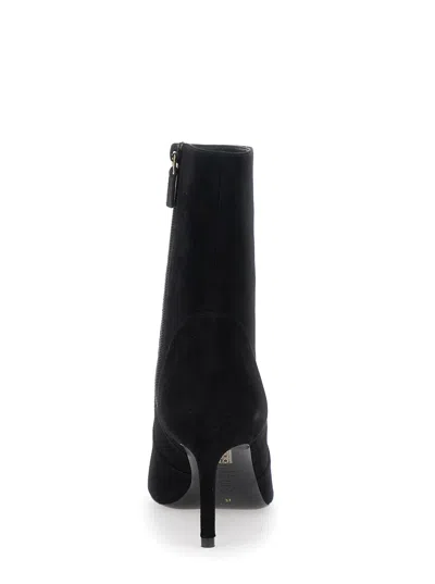 Stuart Weitzman Black Ankle Boots With Stiletto Heel And Zip Closure On The Side In Suede Woman