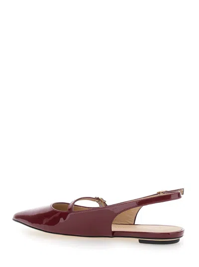 Stuart Weitzman Adjustable Strap Slingback Sandals In Burgundy