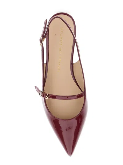 Stuart Weitzman Adjustable Strap Slingback Sandals In Burgundy