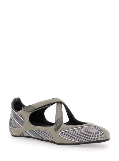 Attico Floor 01 Flat Ballerina In Gray