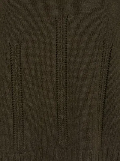 Tom Ford Long-sleeved Mock Neck Cashmere Sweater In Green