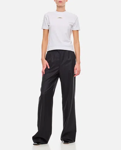 Jacquemus Tom Ford Black Cotton Blend Jeans In White