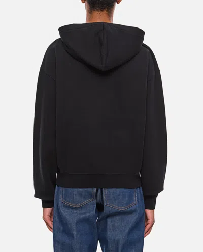 Jacquemus Le Hoodie Zip Gros Hooded Cotton Sweatshirt In Black