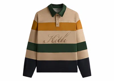 Pre-owned Kith Men's  Stripe Microsuede Tanner Pullover In History In Brown