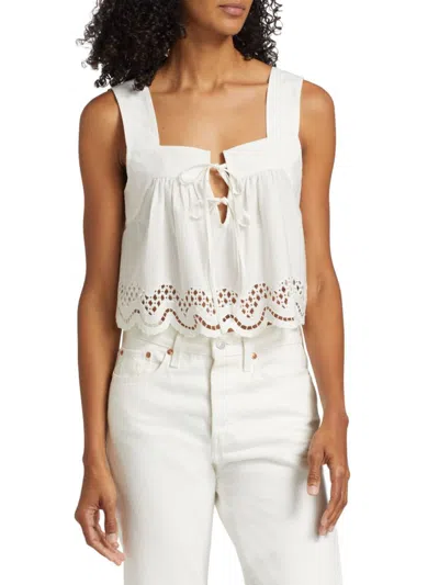 Rails Blythe Sleeveless Crop Top In White