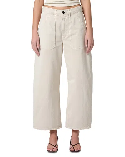 Citizen Of Humanity Citizens Of Humanity Ayla High Waist Crop Wide Leg Twill Utility Pants In Neutral