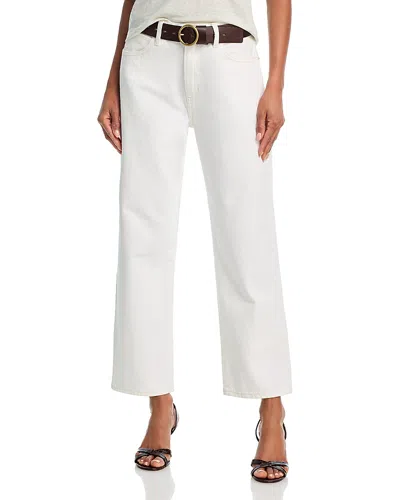 Frame The Pencil Crop High Waist Ankle Slim Straight Leg Jeans In White