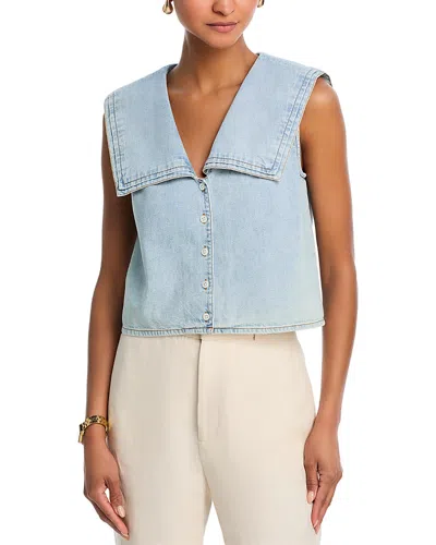 Frame The Yacht Denim Sleeveless Top In Attention