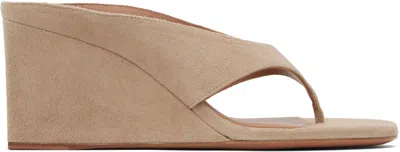 Alaïa Cube 75 Woven Wedge Thong Sandals In Multi