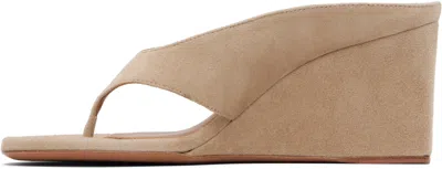 Alaïa Cube 75 Woven Wedge Thong Sandals In Multi