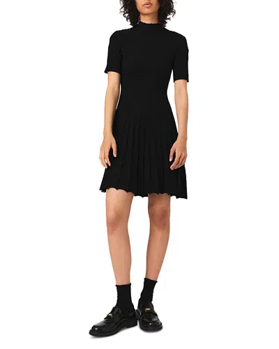Maje Ribbed Cut-out Mini Dress In Black