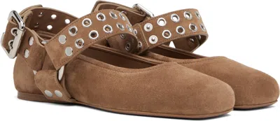 Alaïa Motorcycle-inspired Studded Suede Ballet Flats In Multi