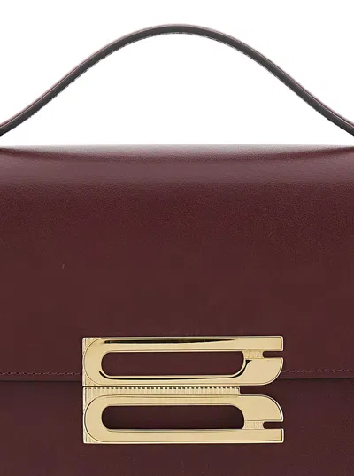 Victoria Beckham Dorian Bordeaux Shoulder Bag With Adjustable And Removable Shoulder Strap And Logo Plaque On The Fro In Burgundy