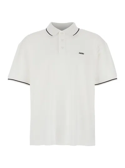 Amiri Cotton Polo Shirt In White