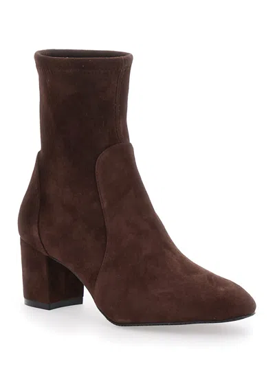Stuart Weitzman Suede Ankle Length Block Heel Boots