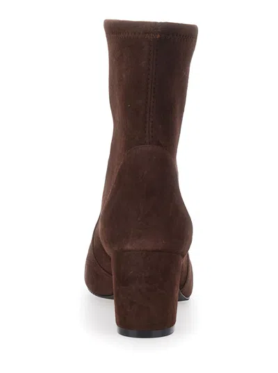 Stuart Weitzman Suede Ankle Length Block Heel Boots