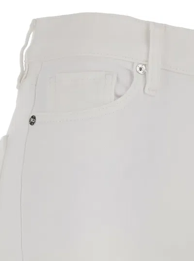 Frame 'le Slim Palazzo' White Jeans With Belt Loops And Wide Leg