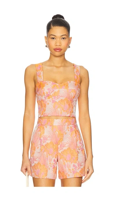 Amanda Uprichard Kenley Top In Orange Pink In Pink