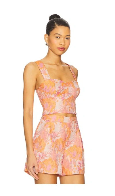 Amanda Uprichard Kenley Top In Orange Pink In Pink