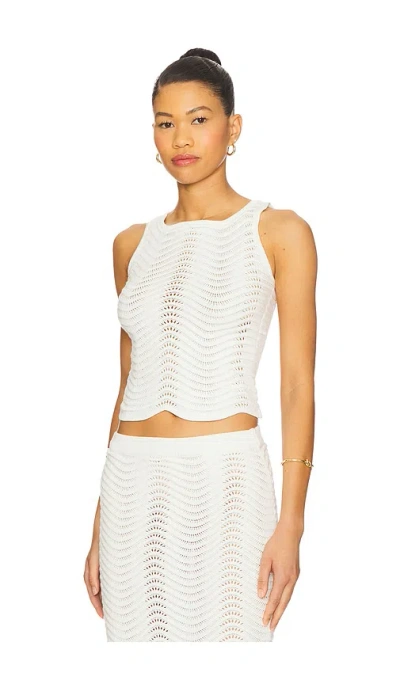 Cin Cin Arc Knit Top In White