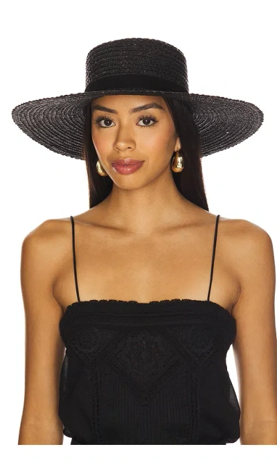 Lack Of Color Mira Wide Boater Hat In Black