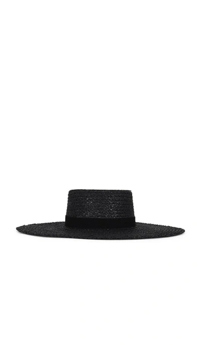 Lack Of Color Mira Wide Boater Hat In Black
