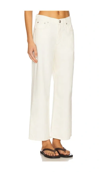 Rag & Bone Featherweight Andi High Rise Wide Leg Jeans Ecru In White