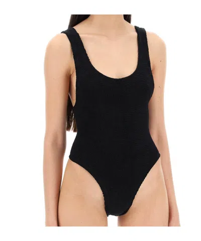 Reina Olga Ruby Stretch Design Sleeveless Swimsuit In Black