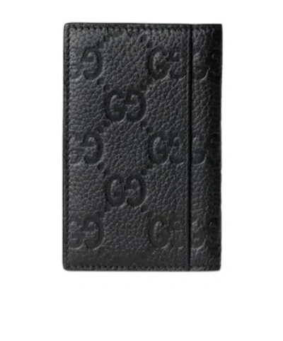Gucci Imprint Card Case In Black