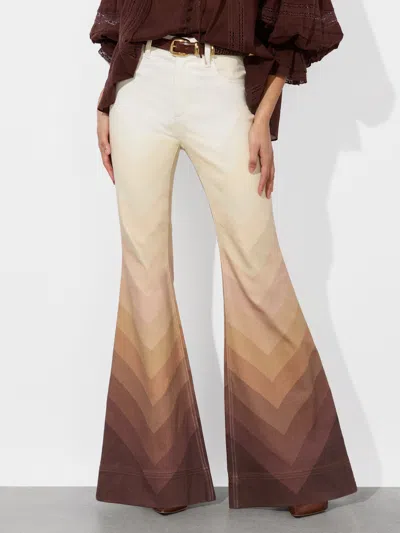 Alice And Olivia High-rise Bell Bottom Jean In Brown